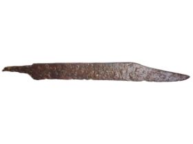 Anglo Saxon Seax. Circa 6th-7th century AD. Iron, 90.62g. 241mm. A large Seax with short tang and