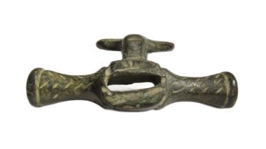 Medieval Dagger Quillon. Copper-alloy, 60.45g. 63x20mm. A late Medieval dagger guard (quillion).Â