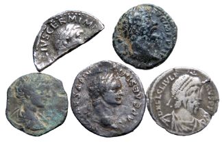 Roman Silver Coin Group. 1st-4th century AD. Vitellius, Domitian, Septimius Severus and