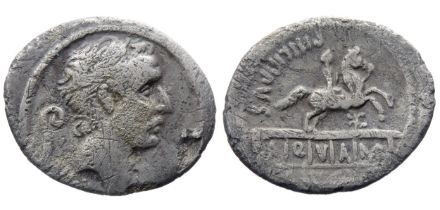 L. Marcius Phillipus Denarius. 56 BC (Reece Period 1). Silver, 3.04g. 20mm. Head of Ancus Marcius