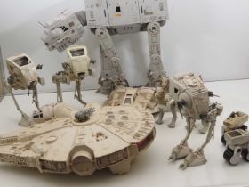 A collection of unboxed vintage original KENNER/PALITOY STAR WARS vehicles to include a Millennium