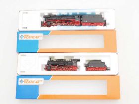 A pair of ROCO German Outline HO gauge steam locomotives comprising 43346 and 63240 both in DR black