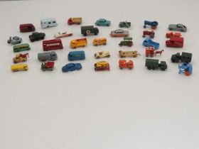 A group of unboxed MATCHBOX 1-75 series regular wheels diecast cars and vans etc - G/VG (35)