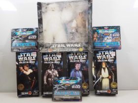 A group of modern STAR WARS 12" figures together with several MICRO MACHINES STAR WARS packs - G/