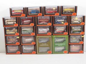 A group of EFE 1:76 scale diecast buses in mixed liveries to include two twin packs - VG in G/VG