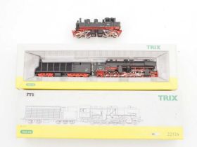 A TRIX HO gauge 22526 German Outline BR52 Class steam loco together with an unboxed RIVAROSSI