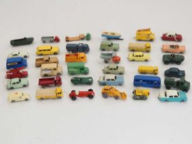 A group of unboxed MATCHBOX 1-75 series regular wheels diecast cars and vans etc - G/VG (36)