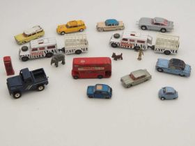 A quantity of playworn diecast vehicles by SPOT-ON, DINKY and CORGI - F (unboxed) (15)