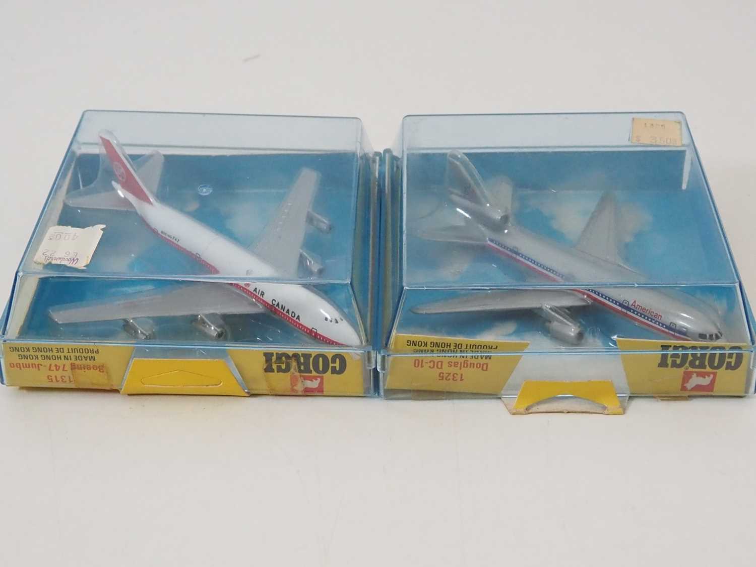 A group of CORGI (Lintoys) diecast commercial aircraft comprising: a Douglas DC10 in American - Image 2 of 5