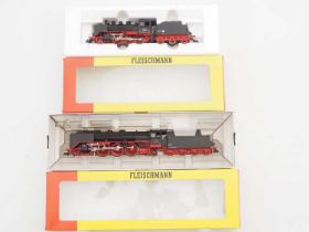 A pair of FLEISCHMANN HO gauge German Outline steam locomotives comprising numbers 4104 together