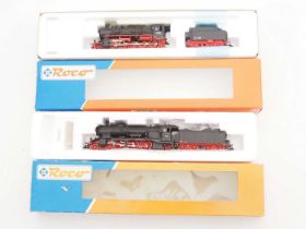 A pair of ROCO German Outline HO gauge steam locomotives comprising 43202 and 43218 both in DR black