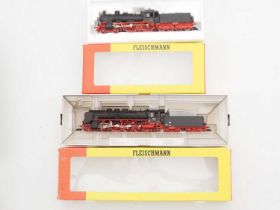 A pair of FLEISCHMANN HO gauge German Outline steam locomotives comprising numbers 4113 together