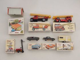 A group of retro style tinplate cars, fire engines etc made in the Czech Republic by KOVAP all as