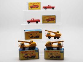 A group of MATCHBOX 1-75 series diecast models comprising: 3 x 63 (all in Type F boxes) and 2 x