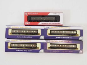 A group of DAPOL N gauge Collett coaches in GWR livery including an N Gauge Society limited