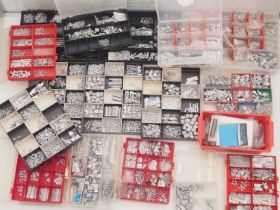 A large quantity of N gauge whitemetal accessories (cars, street and platform furniture etc) and kit