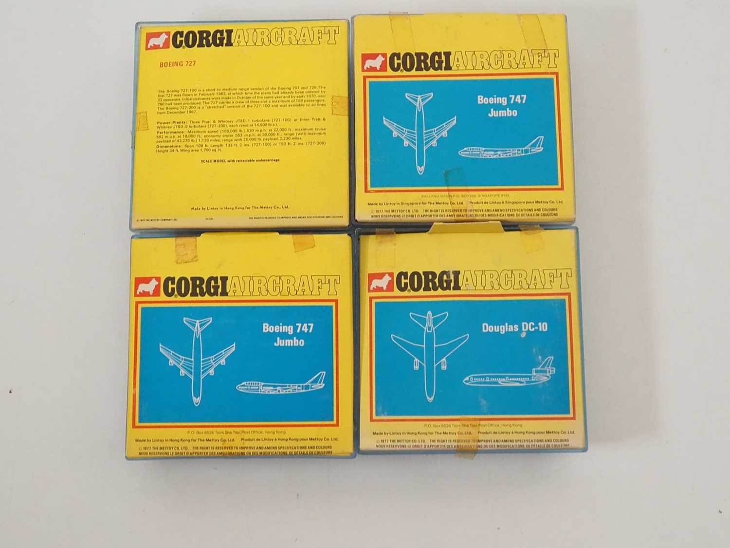 A group of CORGI (Lintoys) diecast commercial aircraft comprising: a Douglas DC10 in American - Image 4 of 5