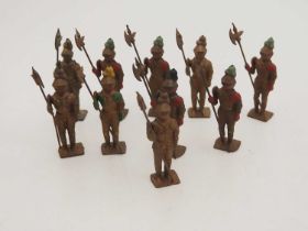 A quantity of BRITAINS cast knights with halberds cast in guilt - G (unboxed) (10)