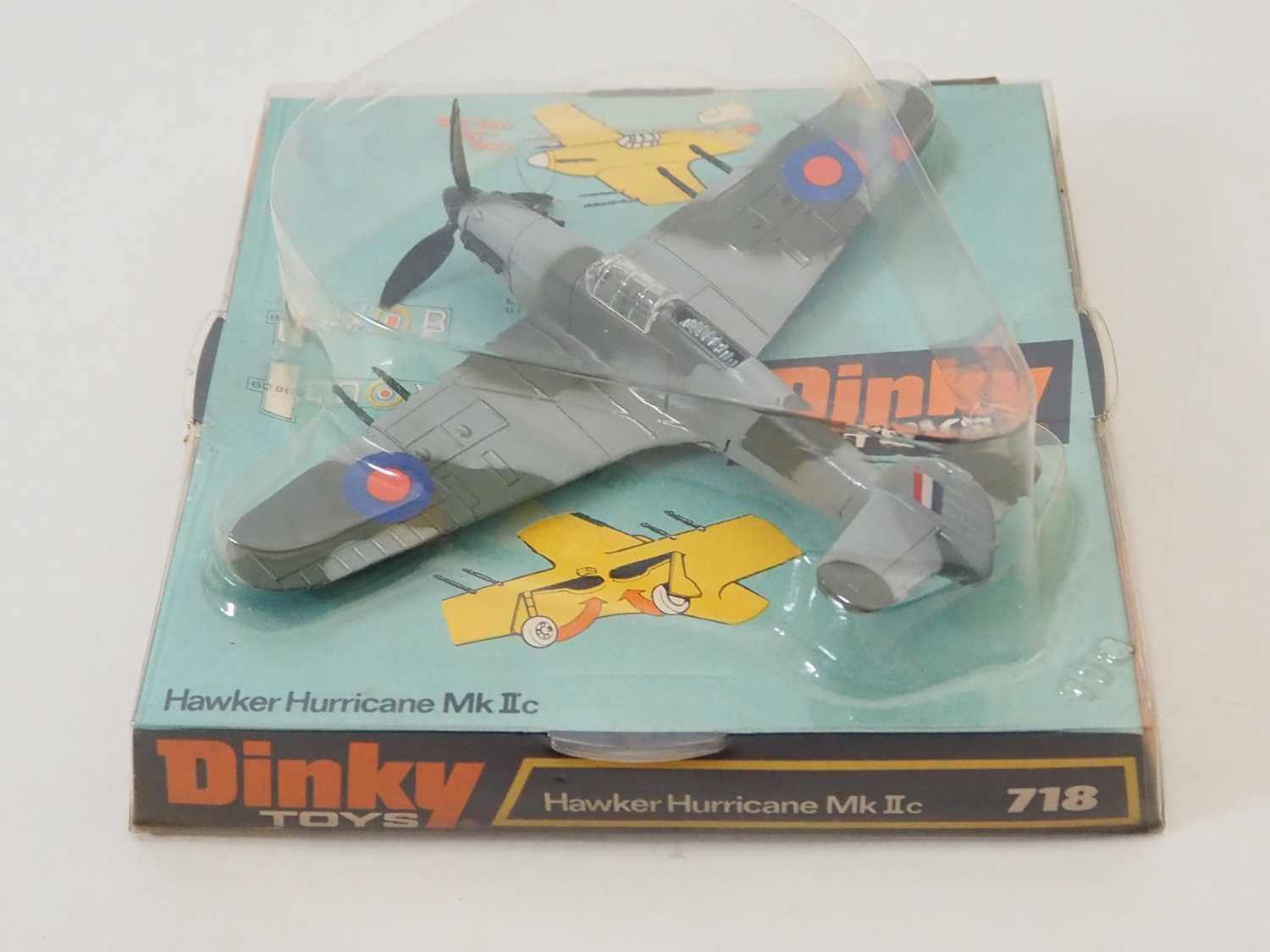A pair of DINKY diecast aircraft comprising: a 718 Hawker Hurricane and a 741 Spitfire - VG in G/ - Image 2 of 5