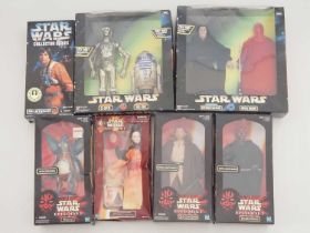 A quantity of modern STAR WARS 12" and electronic figures by HASBRO - VG in G/VG boxes (7)
