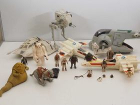 A quantity of vintage 1970s/early 80s KENNER/PALITOY STAR WARS vehicles, to include Jabba The Hutt