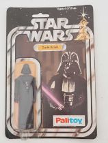 A PALITOY STAR WARS Darth Vader figure on original 12 back card (SW-12B) from the first year of