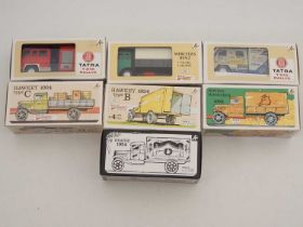 A group of retro style tinplate lorries produced in the Czech Republic by KOVAP to include