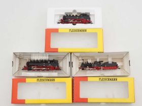 A group of FLEISCHMANN HO gauge German Outline steam locomotives comprising numbers 4062, 4087 and