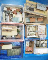 A large quantity of HO gauge built model railway buildings in 6 crates/boxes to include other