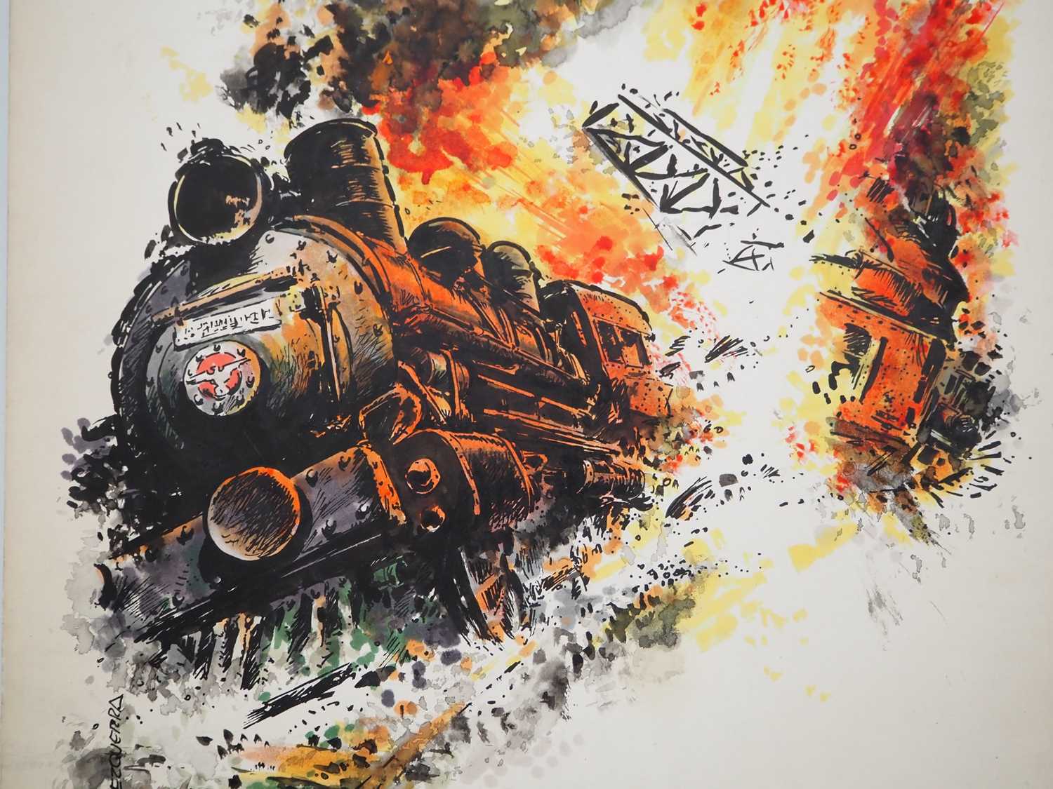 ORIGINAL CARLOS EZQUERRA COVER ART FOR FURY #22 (2 in Lot) - Stunning original 'Exploding Train' - Image 2 of 2