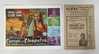 An Indian movie poster for CAESAR AND CLEOPATRA (1946) Directed by Gabriel Pascal, from the New