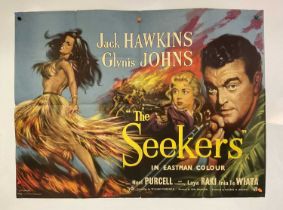 THE SEEKERS (LAND OF FURY) (1954) UK Quad film poster featuring Eric Pulford art - Ken Annakin's
