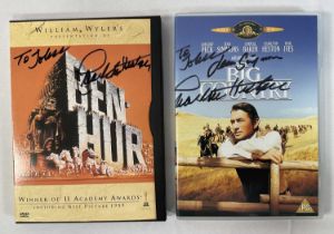 A DVD of BEN HUR (1959) autographed by CHARLTON HESTON DVD of THE BIG COUNTRY (1958) signed by