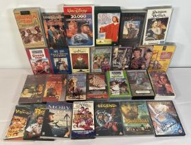 A collection of Autographed Action and Historical VHS Tapes and DVDs to include HELEN OF TROY (1955)