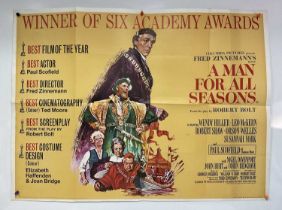 A MAN FOR ALL SEASONS (1966) Review style UK Quad film poster
