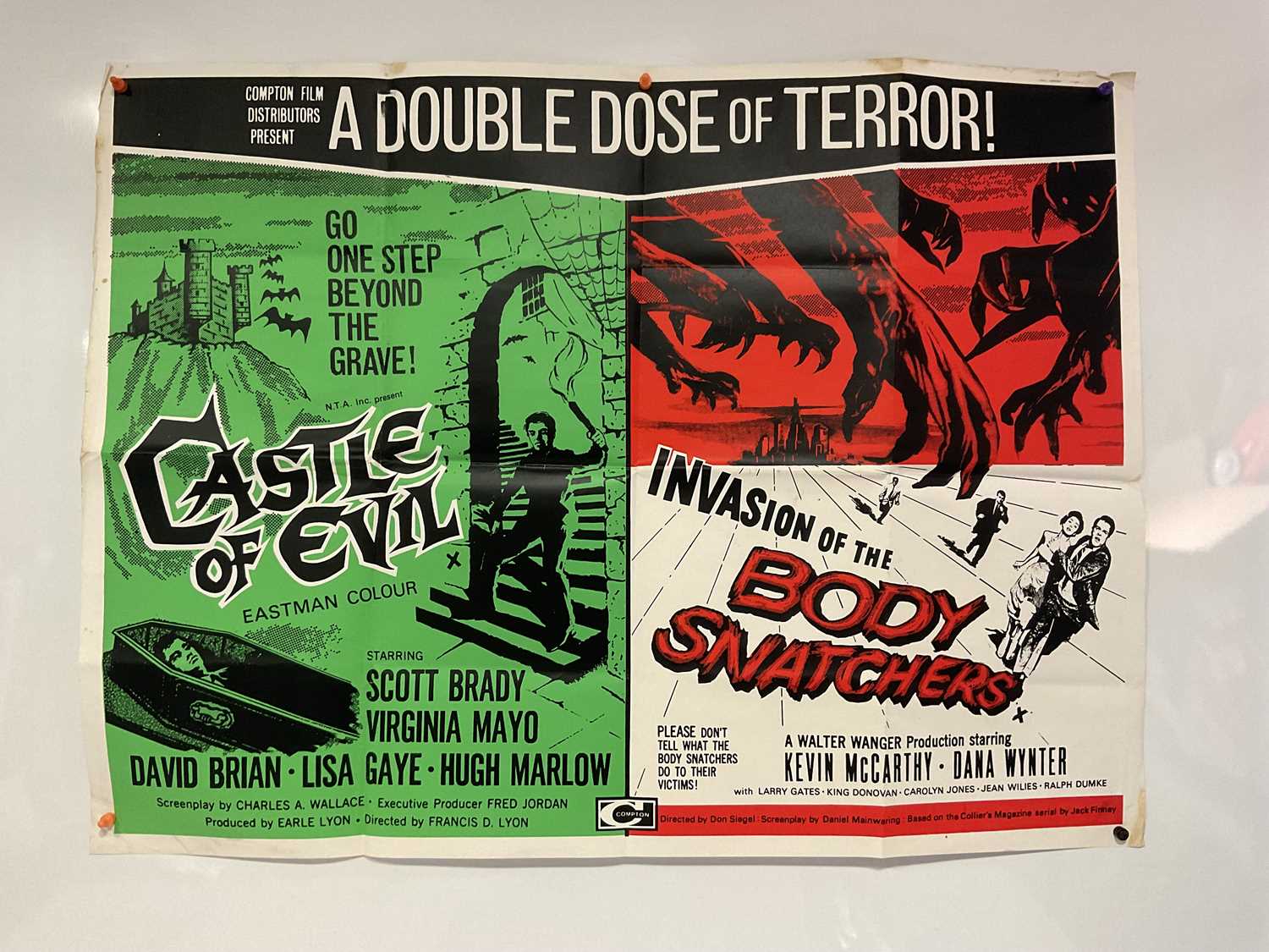 A group of UK Quad film posters to include: CASTLE OF EVIL / INVASION OF THE BODY SNATCHERS ( - Image 11 of 11