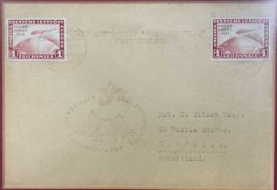 An envelope sent from the Luftschiff LZ127 Graf Zeppelin on an 18th August 1931 flight to England