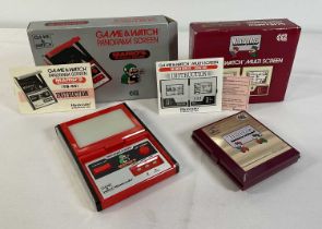 RETRO GAMING - two Nintendo Game and Watch Mario Bros. Handheld video games including Mario Bros