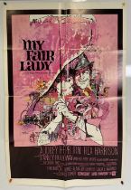 MY FAIR LADY (1964) A US one-sheet movie poster for the George Cukor musical starring Audrey Hepburn