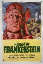 HORROR OF FRANKENSTEIN (1970) - A British one sheet movie poster for the Hammer Horror film based on