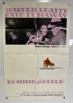 BONNIE AND CLYDE (1967) A US one-sheet movie poster for the Arthur Penn gangster film starring