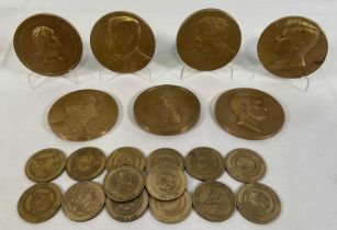 AMERICANA - A collection of commemorative tokens to include 7 reproduction presidential medals