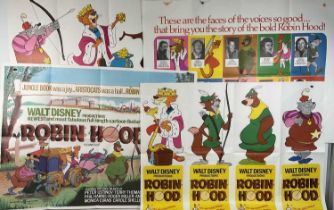 WALT DISNEY - A group of Four ROBIN HOOD (1973) movie posters including the Door Panel Character