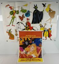 WALT DISNEY: SLEEPING BEAUTY (1970s) UK double crown poster, and character cut out quad poster (2)