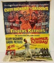 A pair of CLIFF RICHARD musical UK Quad film posters comprising SUMMER HOLIDAY (1963) and FINDERS