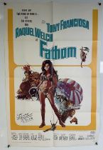 An autographed FATHOM (1967) US One Sheet movie poster signed by TONY FRANCIOSA (folded)