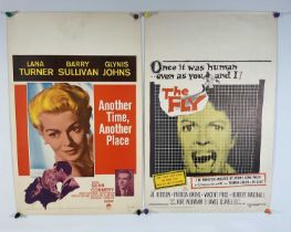 Two 1950s US window cards - THE FLY (1958) classic Sci-Fi / Horror Directed by Kurt Neumann and