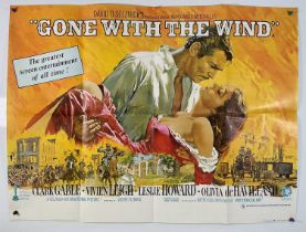 GONE WITH THE WIND (1939) 1969 British Quad re-release, beautiful poster featuring Howard Terpning