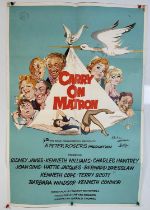 An autographed CARRY ON MATRON (1972) British one sheet signed by Producer PETER ROGERS with