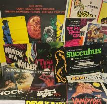 A group of Horror film posters to include: BARON BLOOD (1972) US one sheet, HAND OF DEATH (1962), MR